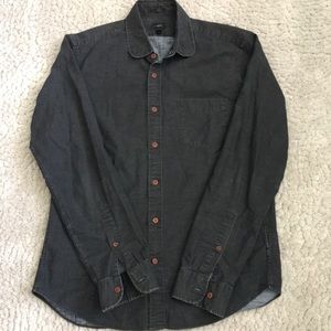 J Crew Charcoal Denim Slim Long Sleeve Button-Down